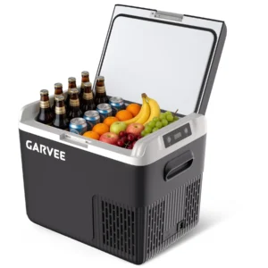 19 Quart 12 Volt Portable Car Refrigerator, Compressor Electric Cooler Mini Fridge, 12V/24V DC & 100-240V AC Dual Power, -4°F~68°F Fast Cooling Box for Truck RV Road Trip Camping Home, Black