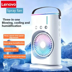 Lenovo Spray Mist Air Conditioner Fan Circulating Cooling Air Cooler Portable Mini Humidifier Fan Quiet Personal Cooling Fan