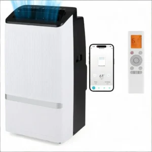 WiFi Enabled Portable Air Conditioner 14000 BTU with Dehumidifier Function And 24H Timer for Home Comfort Energy Efficient