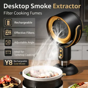 Portable Desktop Range Hood Rechargeable Air Filter Kitchen Exhaust Fan for BBQ Hot Pot Indoor Cooking Tabletop