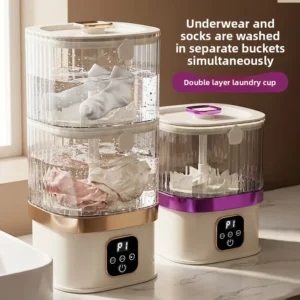 New mini double-layer socks and underwear all-in-one machine small electric wireless portable laundry cup dormitory home