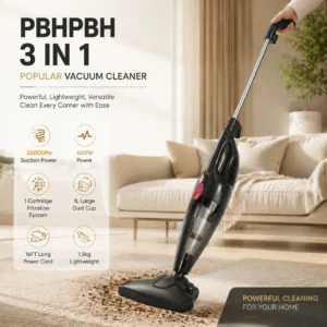 The PBHPBH 3-in-1 Vacuum Cleaner Features Powerful 26kPa Suction And A 5-meter Power Cord, Enabling Effortless And Efficient Cleaning To Keep Your Home Spotless While Easily Removing Dust And Pet Hair From Your Car.